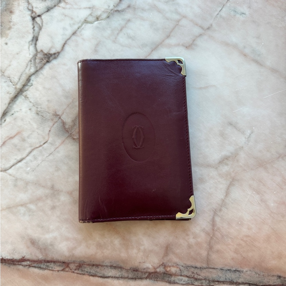Cartier Cardholder Wallet Burgundy with Gold details